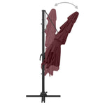 4-Tier Garden Parasol with Aluminium Pole Bordeaux Red 250x250 cm 313824