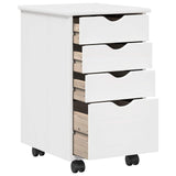 Desk Cabinet Set 2 pcs White Solid Pine Wood 3438766
