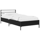 Bed Frame Black Oak 80 x 200 cm Engineered Wood 8009117
