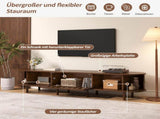 180*40*40cm Oval TV Stand in Dark Walnut, Rattan Design - MDF Design, 30 kg Load Capacity, Roll-Up N605P439647N