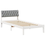 Bed frame White and light grey 90 x 200 cm Solid pine wood 878638