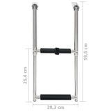 Folding Boarding Ladder 2-step Stainless Steel 92373