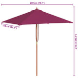 Garden Parasol Bordeaux Red 44537