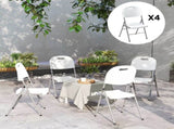 Set of Four Foldable Outdoor Chairs - White T3398P322102