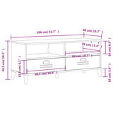 ZNTS TV Cabinet VIKEN White Solid Wood Pine 374929