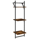 6 Piece Wall Shelf Set with Bars Smoked Oak Engineered Wood 836270
