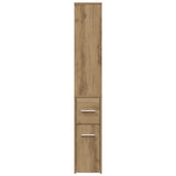 Narrow Bathroom Cupboard with Wheels Artisian Oak Engineered Wood 855303