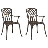 Garden Chair 2 pcs Bronze 55 x 56.5 x 91cm Aluminium 42002398