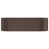 Garden Raised Bed Galvanised Steel 249x100x68 cm Brown 319065