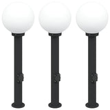 Bollard Lights with Outlet 3 pcs 80 cm Black IP44 4006120