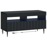 LED TV Cabinet Black Engineered Wood 896556