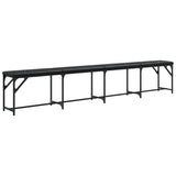 Dining Bench Black 248x32x45 cm Steel and Faux Leather 835226