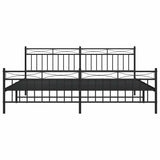 Metal Bed Frame without Mattress with Footboard Black 193x203cm 373715