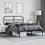 Metal Bed Frame without Mattress with Headboard Black 140x200cm 352579