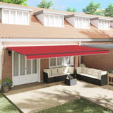 Retractable Awning Manual Red 600 x 350 cm Fabric 3331793