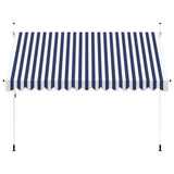 43223 Manual Retractable Awning 350 cm Blue and White Stripes