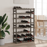 ZNTS Wine Rack for 56 Bottles Grey Solid Wood Pine 373382