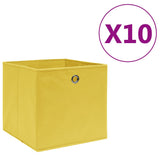 Storage Boxes 10 pcs Non-woven Fabric 28x28x28 cm Yellow 325225