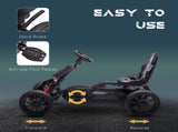 Kids Pedal Go Kart, with Adjustable Seat, EVA Wheels, Seat, Handbrake - Black T3398P348367