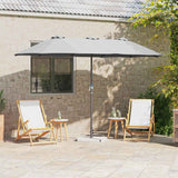 Garden Parasol Sand 370 x 197 x 239 cm Polyester and Aluminium 42003367