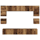 TV Cabinet Set Wall-mounted 8 pcs Old Wood Engineered Wood 3393321