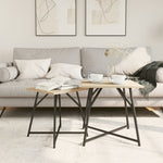 ZNTS Side Table 2 pcs Sonoma Oak Engineered Wood and Metal 869727