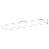 Wall Shelf 120x30x3.8cm Rectangular Solid Wood Acacia Live Edge 370290