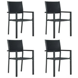 Garden Dining Set Black Powder-coated steel, glass, plastic 3099277
