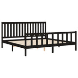 Bed Frame without Mattress Black 200x200 cm Solid Wood Pine 3188230