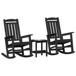 Garden Rocking Chair 3 pcs Black 38 x 38 x 46cm Plastic 3335816