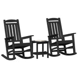 Garden Rocking Chair 3 pcs Black 38 x 38 x 46cm Plastic 3335816