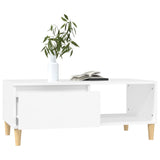 ZNTS Coffee Table White 90x50x36.5 cm Engineered Wood 821044