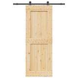 Sliding Door NARVIK Natural and Black 85 x 210 cm 3445313