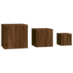 ZNTS Side Tables 3 pcs Brown Oak Engineered Wood 815989