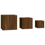 ZNTS Side Tables 3 pcs Brown Oak Engineered Wood 815989