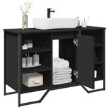 Bathroom Sink Cabinet Black 91x35x60 cm Engineered Wood 848664