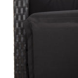 5 Piece Garden Dining Set with Cushions Black Poly Rattan 3212475
