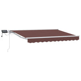 Manual Awning Frame with LEDs Brown and White 2.5 x 2 m 3420502