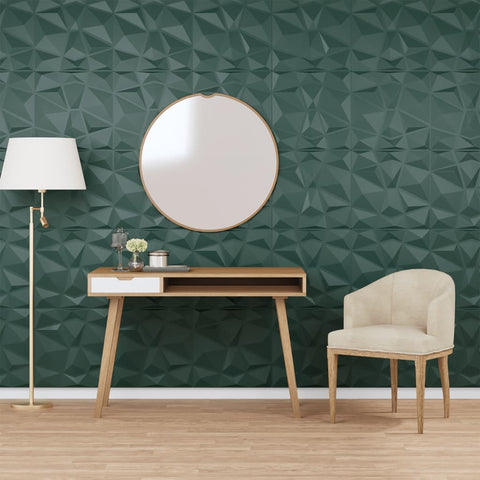 ZNTS Wall Panels 48 pcs Green 50x50 cm XPS 12 m² Diamond 356930