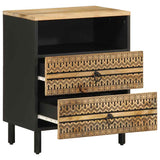 Bed Cabinet Black 50x33x62 cm Solid Rough Wood Mango 4018638