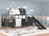 Kids'Loft Bed Frame Black 100 x 190 cm Metal 42020833