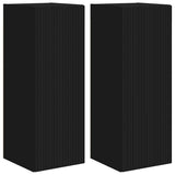 TV Wall Cabinet 2 pcs Black 30 x 31 x 80 cm Engineered Wood 892292
