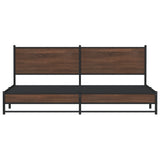 Metal Bed Frame without Mattress Brown Oak 200x200 cm 3301412