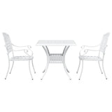 Garden Table Set 3 pcs White Cast Aluminium 3334726
