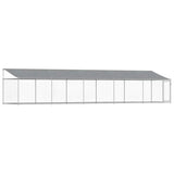 Dog Cage with Roof and Door Grey 10x2x2 m Galvanised Steel 3209571