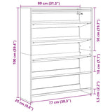 Shoe Rack Artisan Oak 80x25x100 cm Engineered Wood 859904