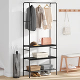 Clothes Rack Black Oak 77 x 30 x 171 cm Engineered Wood 868463