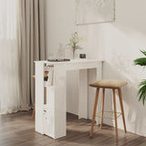Bar Table with Shelf High Gloss White 102x50x103.5 cm Engineered Wood 809464