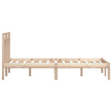 Bed Frame Natural Pine Solid Pine Wood Durable Bed Frame 3100599