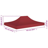 ZNTS Party Tent Roof 4.5x3 m Burgundy 270 g/m² 315370